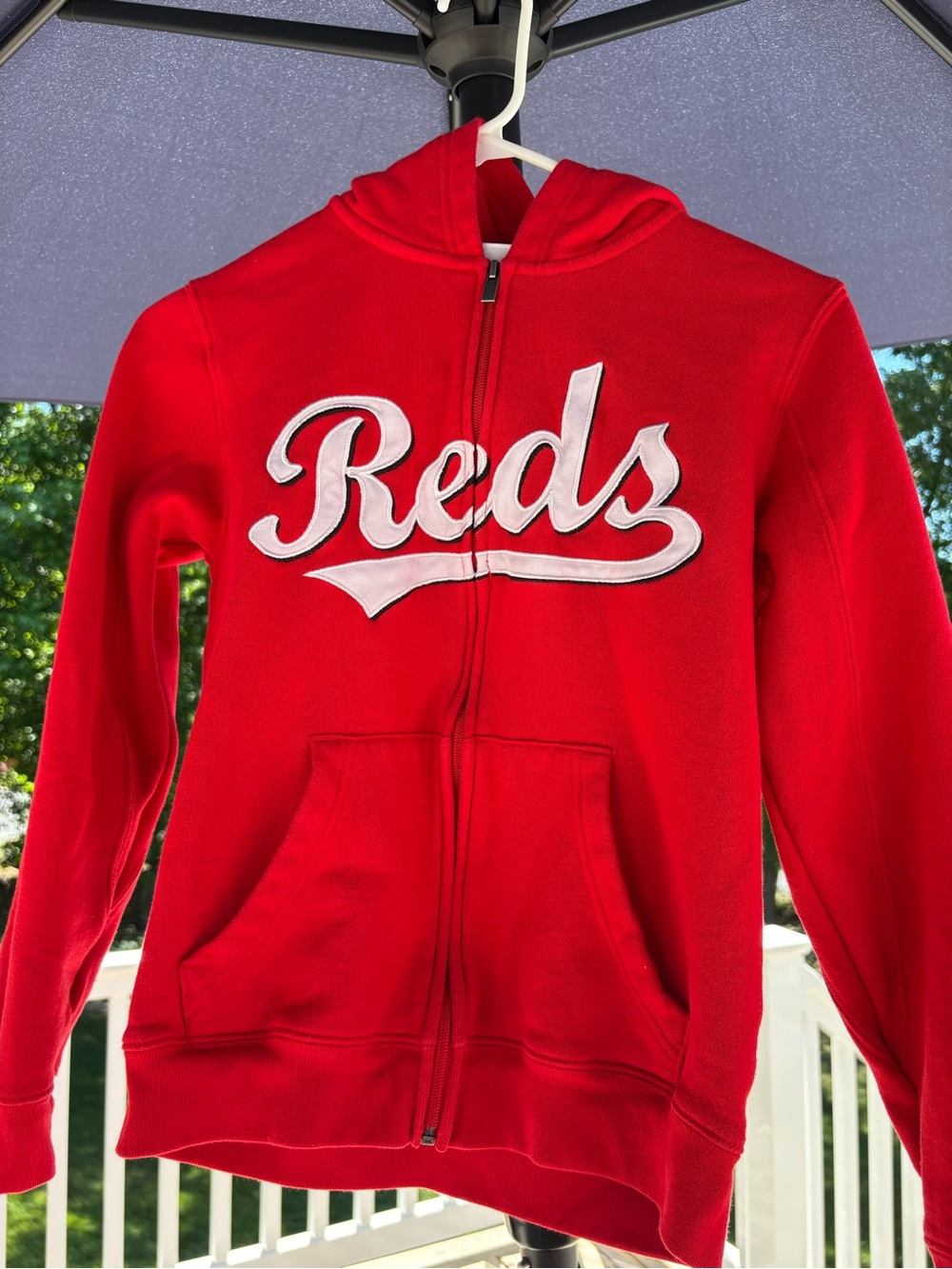 Genuine Merchandise Red Kids Full-Zip Hoodie with 'Reds' Script